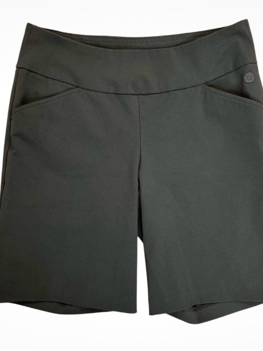 EUC LILLY PULITZER Luxletic 50+  NOIR BLACK Reid Shorts, Size 14, HTF COLOR